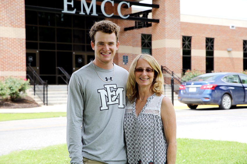 East Mississippi Community College sophomore John Ross Briggs, at left, is the fourth generation of the Briggs family to attend the college. His mother Lisa Briggs, at right, has worked for the college for 12 years.