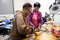 Students enrolled in EMCC's Avionics and Cabling program and the Composite Manufacturing course learn skills needed by area aircraft manufacturers.