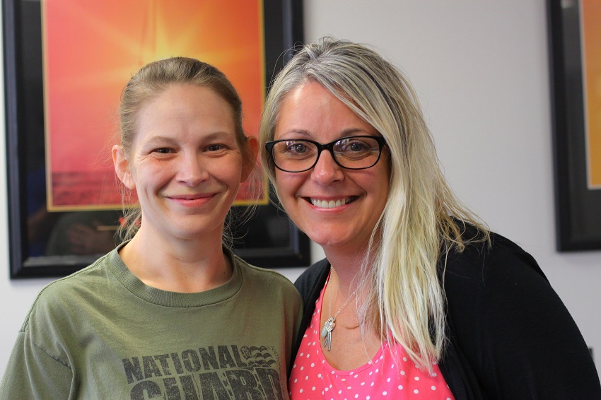 Dawn Baswell, at left, returned to East Mississippi Community College to complete her education thanks to the Complete to Compete (C2C) program. EMCC’s C2C Coordinator Michele Arney, at right, has been a driving force in getting EMCC’s C2C program implemented.