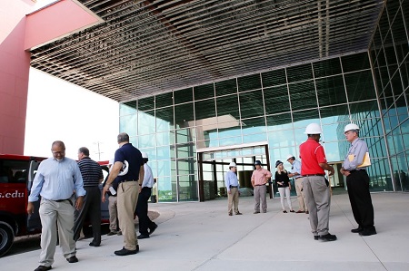 On July 13, officials from the Mississippi House and Senate, the Mississippi Department of Finance and Administration and the Bureau of Building, Grounds and Real Property Management toured East Mississippi Community College’s student union on the Golden Triangle campus and the Center for Manufacturing Technology Excellence 2.0, which is under construction.