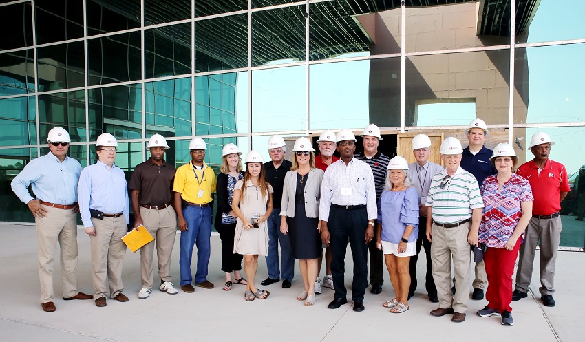 On July 13, officials from the Mississippi House and Senate, the Mississippi Department of Finance and Administration, and the Bureau of Building, Grounds and Real Property Management toured our Center for Manufacturing Technology Excellence 2.0, which is under construction at the entrance to the Golden Triangle Regional Global Industrial Aerospace Park in Lowndes County.