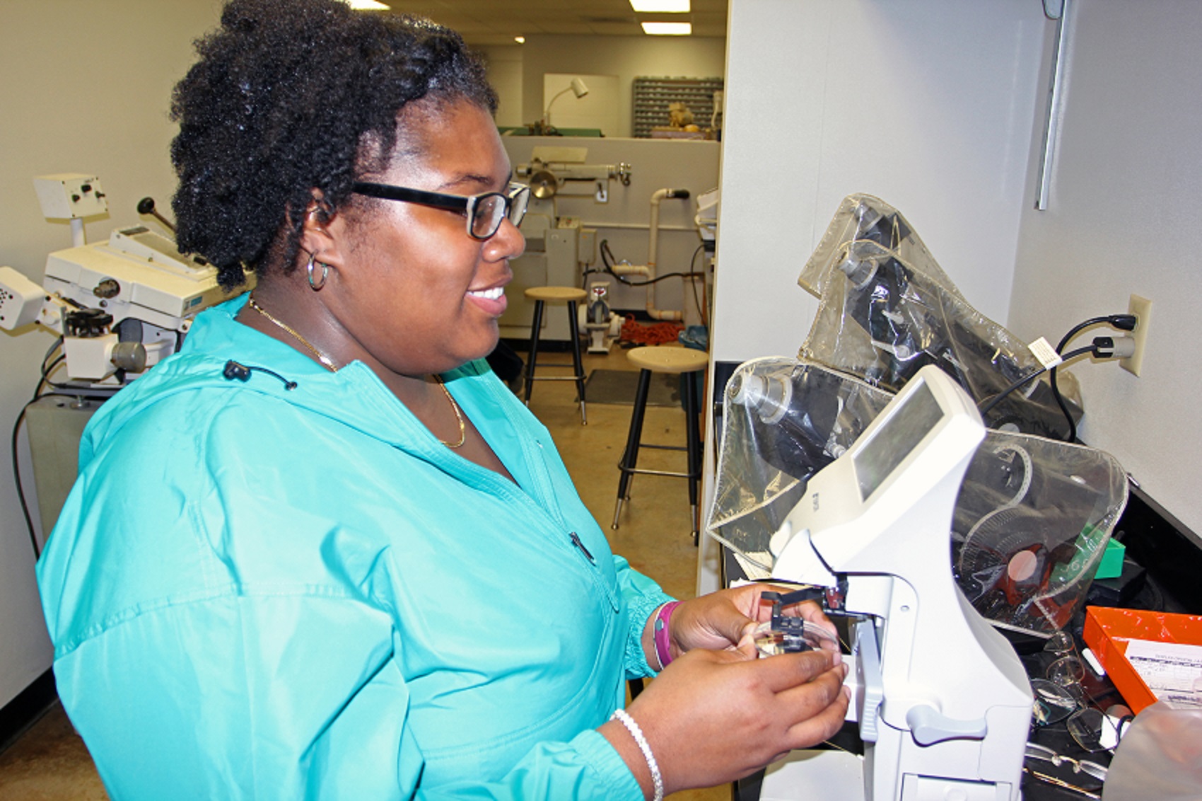 EMCC’s Ophthalmic Technology program is currently working on an order of more than 100 pairs of eyeglasses which will be given to those in need on an upcoming mission trip to Haiti by Shared Vision International.
