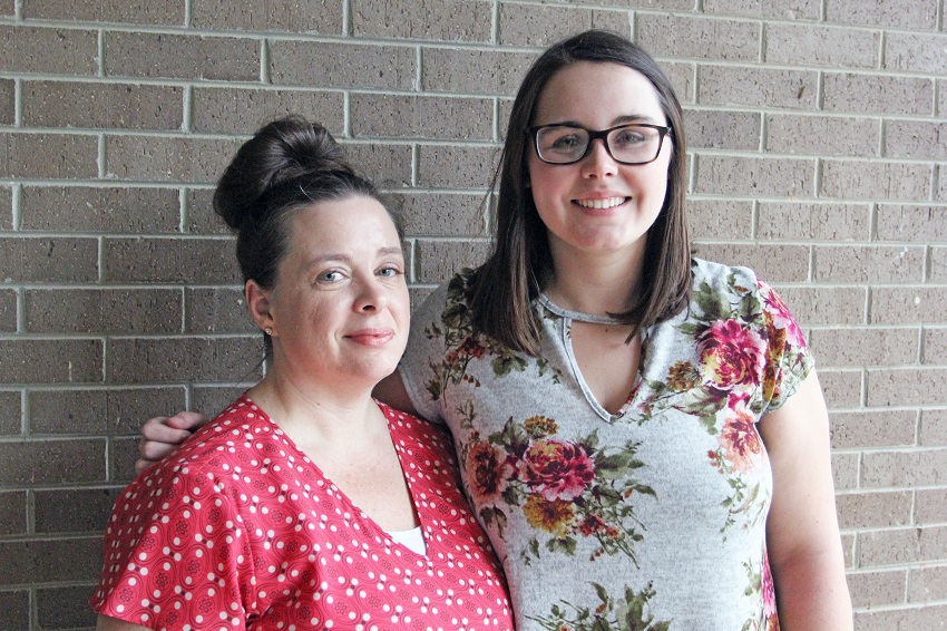 East Mississippi Community College instructor Shannon Pendergrass, at left, and student Jordan White were named the college’s 2019 HEADWAE award recipients.
