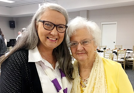East Mississippi Community College humanities instructor Marilyn Ford, at left, with her mother Maudie Young, at the Columbus Lowndes Chamber of Commerce Education Awards Program in which Ford was named a 2018-19 Educator of the Year. 