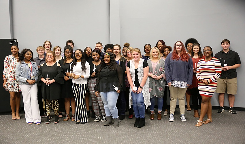 Twenty-seven East Mississippi Community College and Golden Triangle Early College High School students were inducted into the Beta Iota Zeta Chapter of the Phi Theta Kappa Honor Society on East Mississippi Community College’s Golden Triangle campus in an Oct. 24 ceremony.