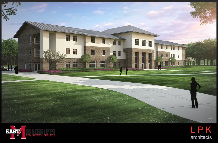 This conceptual rendering by LPK Architects, P.A., depicts what the new residence hall to be built on EMCC’s Scooba campus will look like. Art provided by LPK Architects, P.A.