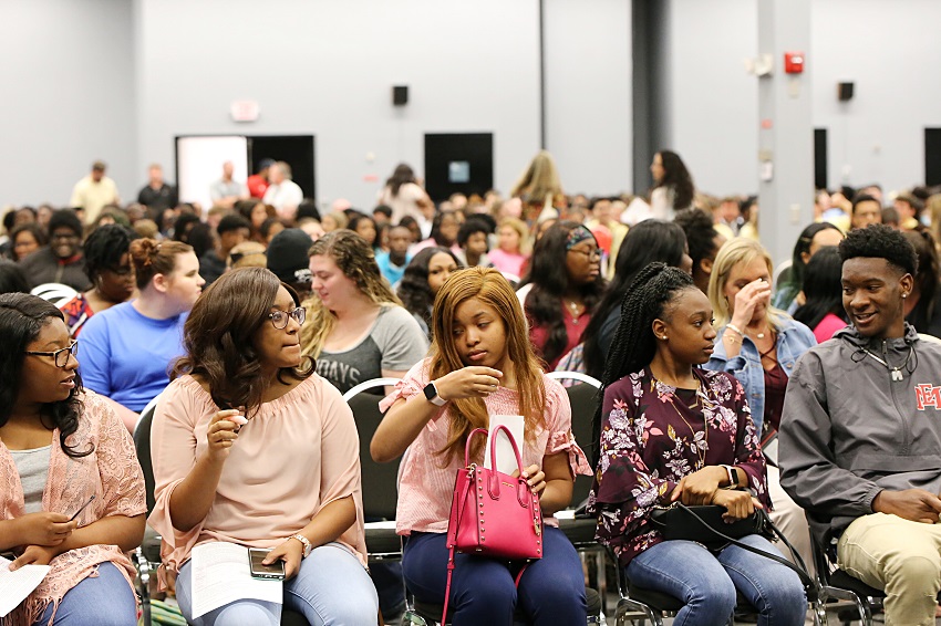 About 750 seniors from schools in Lowndes County attended “Senior Sendoff” May 1 at East Mississippi Community College’s Golden Triangle campus. The Columbus-Lowndes Chamber of Commerce Education Committee hosted the event.