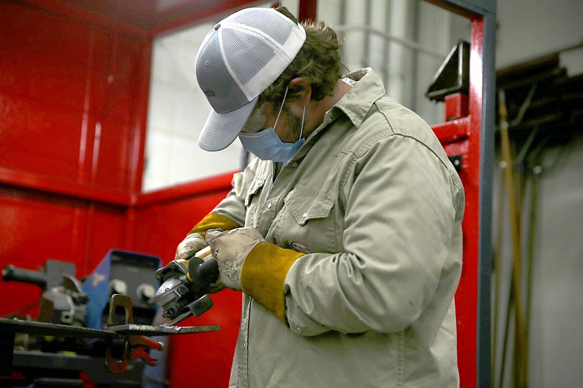 East Mississippi Community College Welding & Fabrication student Foley Daves works on an assignment during class. Daves is one of three EMCC welding students who received scholarships through the American Welding Society Foundation.