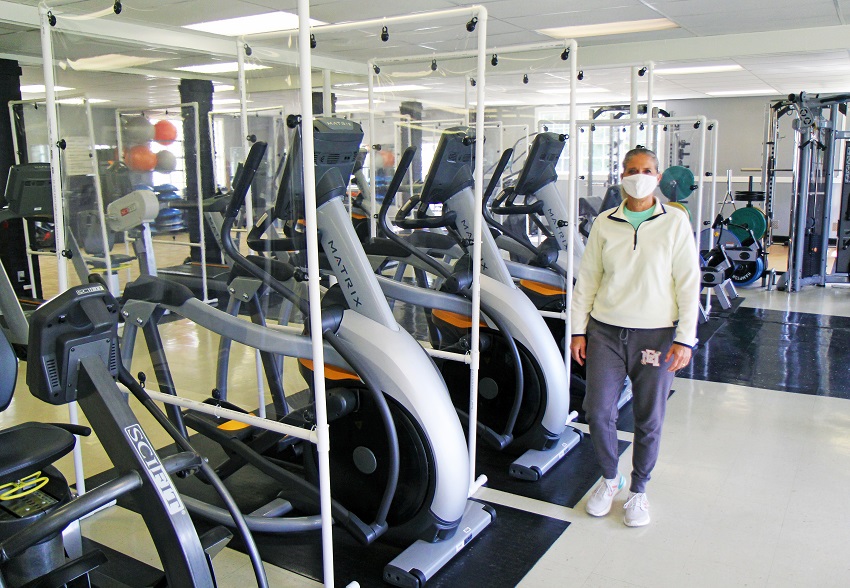 Blue Cross & Blue Shield of Mississippi Foundation grant funds were used, among other things, to purchase exercise equipment for the Wellness Center on East Mississippi Community College’s Scooba campus. EMCC Wellness Director Cathy Castleberry is pictured here with some of the equipment purchased with the grant funds.