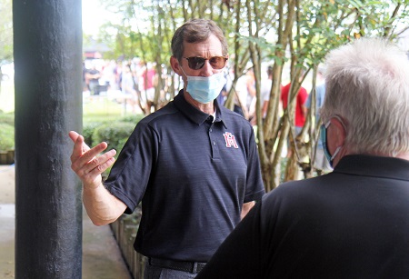 EMCC President Dr. Scott Alsobrooks, at left, said he is grateful to Dr. Cameron Huxford and OCH Regional Medical Center in Starkville for providing COVID-19 testing to students as part of a community outreach effort. 