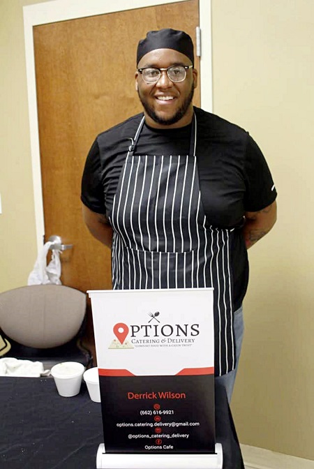 EMCC alumnus Derrick “DJ” Wilson is owner of Options Catering and Delivery, a food catering business he operates out of Greenville. 