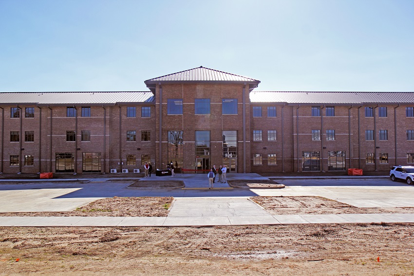 Construction is wrapping up on a new 147-bed, three-story residence hall on East Mississippi Community College’s Scooba campus and the facility’s inaugural group of students will move in this January.