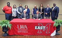 The University of West Alabama and East Mississippi Community College signed a memorandum of understanding on Monday, Jan. 27 to formalize transfer opportunities for EMCC students who wish to continue their postsecondary education at UWA.