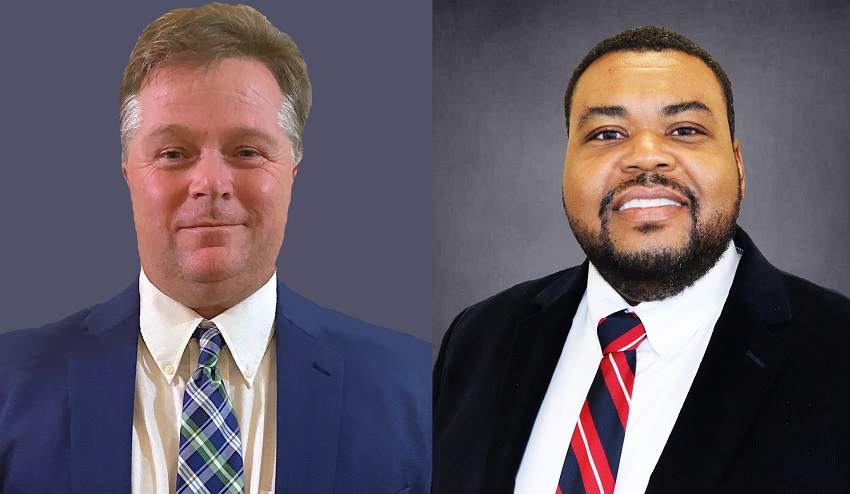 EMCC staff members Dr. Michael Busby, at left, and Dr. Jairus Johnson, at right, have been promoted. Busby is now the dean of instruction for the Golden Triangle campus, while Johnson has been tapped to fill the dean of instruction position on the Scooba campus. 