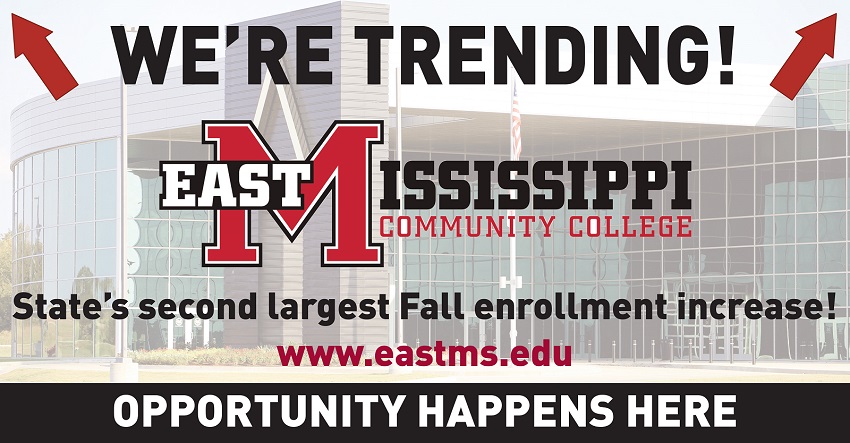While overall fall enrollment numbers compared to the same time last year are down by more than 5 percent at public colleges statewide, East Mississippi Community College saw an increase in enrollment this year.
