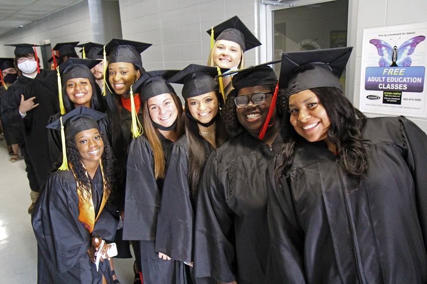 About 600 students participated in spring 2021 graduation ceremonies on East Mississippi Community College’s Golden Triangle and Scooba campuses.