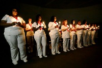 Eighteen students graduated from East Mississippi Community College’s Practical Nursing program in a pinning ceremony July 30 in the Lyceum Auditorium on the college’s Golden Triangle campus.