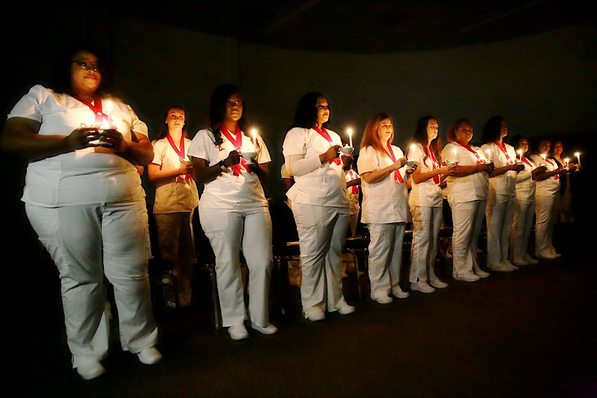 Eighteen Practical Nursing students graduated July 30 in a ceremony in the Lyceum Auditorium on East Mississippi Community College’s Golden Triangle campus. 