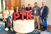 Members of East Mississippi Community College’s Phi Theta Kappa chapters on the Scooba and Golden Triangle campuses who attended PTK’s international convention in Denver, Colorado are, from left, Lindsey Younger (GT), Peyton Dawkins (Scooba), Chase Fry (GT), Cameron Boone (Scooba), Bryce Miller (GT), and Seth Givens (GT). They were accompanied by Scott Baine, far right, a PTK advisor on EMCC’s Golden Triangle campus who was awarded the Paragon Award for New Advisors.