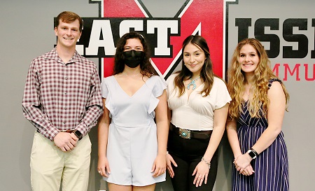 Phi Theta Kappa 2022 officers on the Golden Triangle campus pictured here, from left, are Bryce Miller, Keelan Armstrong, Rubi Marquez and Lindsey Younger. Not pictured is Zion Johnson.