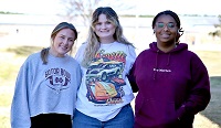 Artwork by East Mississippi Community College art students, from left, Sarah Banes, Ella Bowen and Honor Brown was recognized in the annual statewide art competition sponsored by the Mississippi Community College Art Instructors Association.