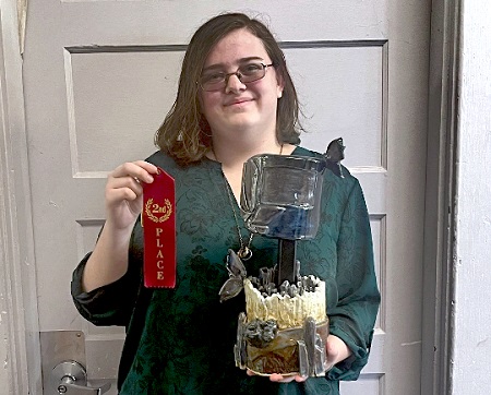 Haley Hutchinson, who is enrolled on East Mississippi Community College’s Scooba campus, took second place in the Ceramics category in the Mississippi Community College Art Instructors Association’s Student Art Competition and Art Show for her piece titled “Crystalized Wood.”