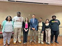 East Mississippi Community College President Dr. Scott Alsobrooks, center, was the guest speaker for a Sept. 18 event on the college’s Scooba campus celebrating first-generation students.