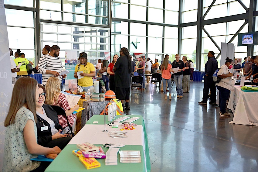 Pictured here are attendees of the 2022 East Mississippi Job Fair at The Communiversity, which returns this year on March 28. It is the largest job fair of the year at EMCC. 