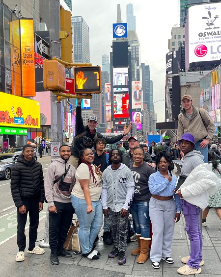 Students in the Marketing Technology program on East Mississippi Community College’s Scooba campus recently toured Washington, D.C., and New York City. The students are pictured here, along with their instructor, Dr. Joshua Carroll, in Times Square. 