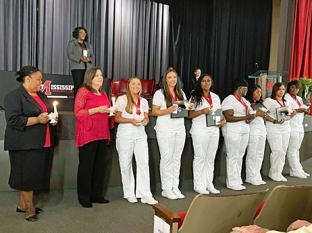 The first nursing graduation ceremony on EMCC’s Scooba campus in 20 years took place last December in the Stennis Hall Auditorium, when the Fall 2022 Practical Nursing Commencement ceremony was held. The program was officially reinstated a year ago after a 19-year hiatus on the Scooba campus. 