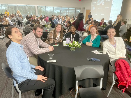Officers of the Phi Theta Kappa chapter on EMCC’s Golden Triangle campus at the Mississippi/Louisiana Regional Awards Gala 2023 March 2-3 at Mississippi State University.