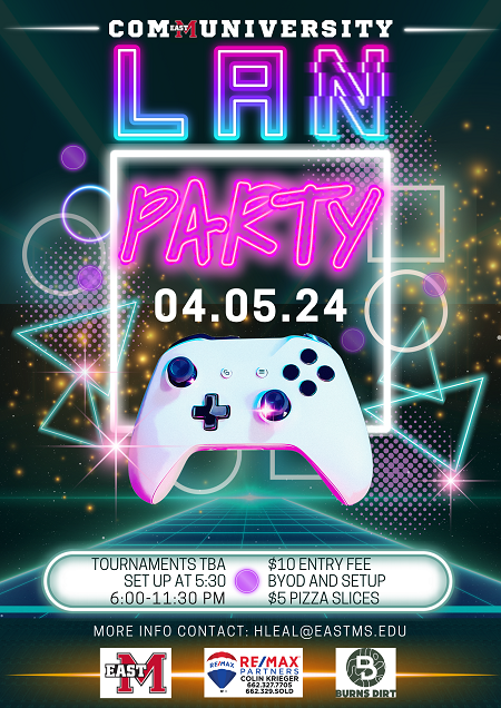 East Mississippi Community College’s Information System Technology department is inviting gamers to participate in an April 5 gaming party at The Communiversity. 