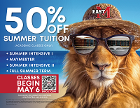 In-state students enrolled in for-credit academic courses at EMCC will pay half the normal tuition cost for the 2024 Maymester, Full Summer, Summer Intensive I and Summer Intensive II terms.