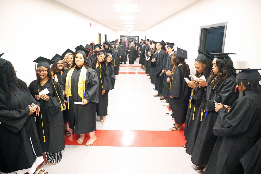 East Mississippi Community College Class of 2025 graduates participate here in one of three graduation ceremonies that took place May 9-10 on the college’s Golden Triangle campus.