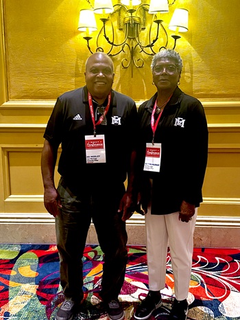 EMCC Board of Trustees members Ed Mosley, at left, and Evelyn Murray were honored for their years of service as a trustee during the 2025 Mississippi Association of Community College Trustees Conference. Mosley has served 35 years and Murray has served five years. Also honored were EMCC Board of Trustees members Linda Jackson (35 years) and Bubba Davis (five years), who are not pictured.