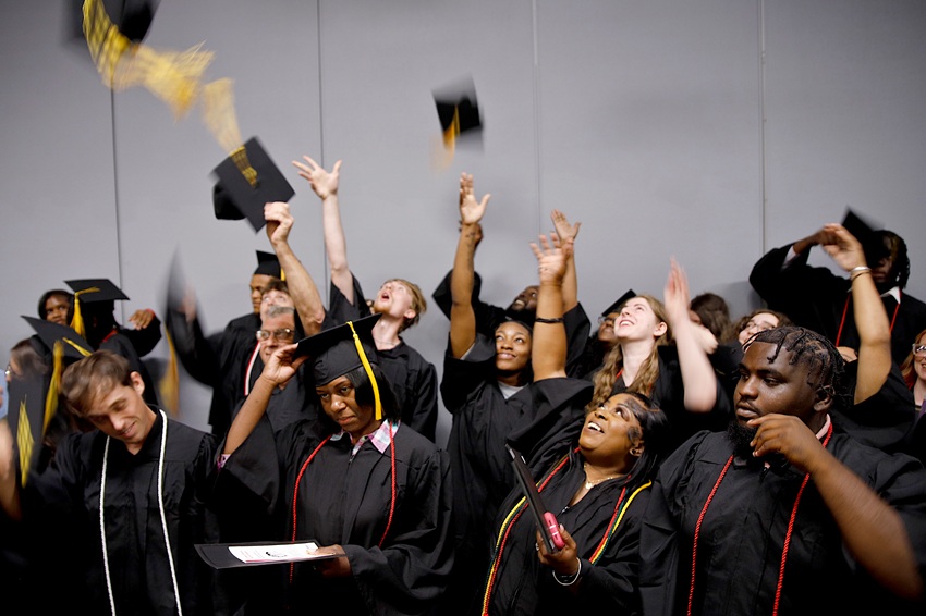 The Adult Education Launch Pad on East Mississippi Community College’s Golden Triangle campus conducted a graduation ceremony on May 28 for students who had earned their high school equivalency diplomas.