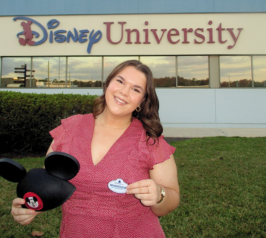 East Mississippi Community College alumna Makenzie Scarbrough graduated from the college in December of 2025 spent the next four months working as a paid intern at Walt Disney World in Florida. This fall she will enroll at the University of Mississippi Medical Center’s School of Dentistry.