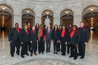 East Mississippi Community College Business and Marketing Management Technology students on the Scooba campus pose with U.S. Sen. Roger Wicker, center, during a recent trip to the nation’s capital in Washington, D.C. The students were accompanied by program instructor Dr. Joshua Carroll, at far right.