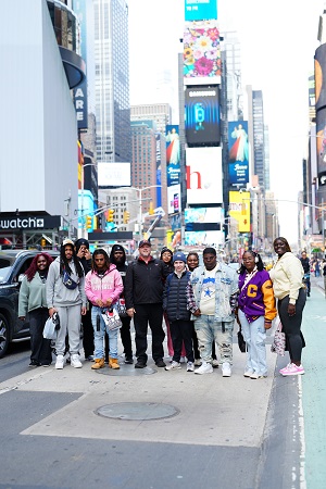 East Mississippi Community College Business and Marketing Management Technology students on the Scooba campus visited Times Square in New York City during a recent trip. They were accompanied by program instructor Dr. Joshua Carroll, at center.